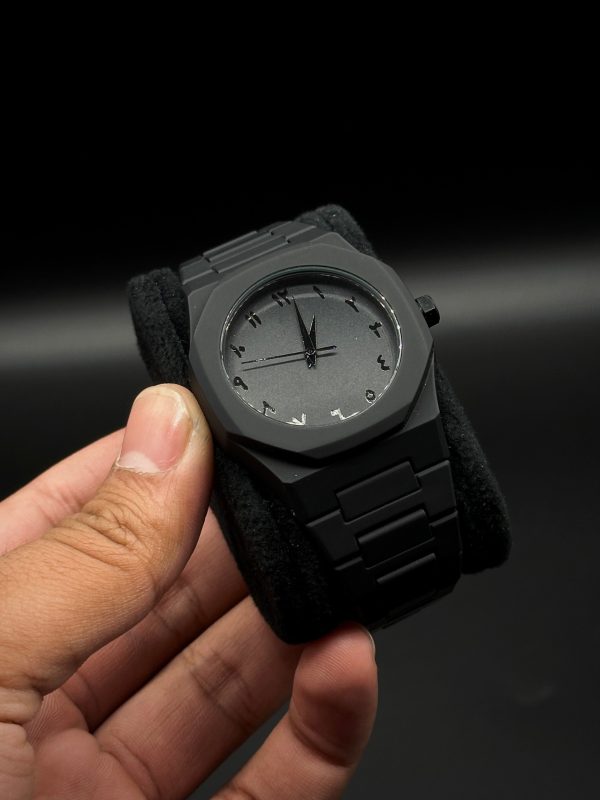 Black Aura Quartz Watch – Lightweight Design, Butterfly Lock, Premium Quality & Finish – Best Quality Analog Watch For Boys – Watch For Men | Black Color Watch – With Random Box
