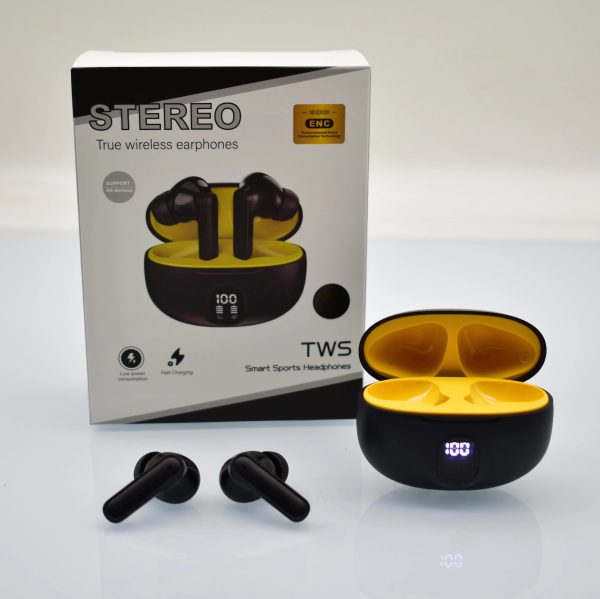 Professional Display Earbuds Stereo 895b Wireless Bluetooth Earbuds | Mic In-ear Headphones With Led Display |immersive Sound | Type C Fast Charging | Bluetooth 5.3 For Android/iphone (black)