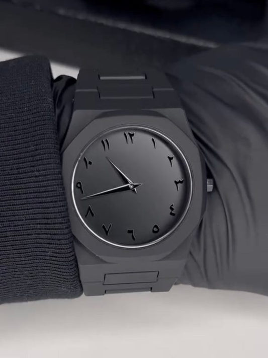 Black Aura Quartz Watch – Lightweight Design, Butterfly Lock, Premium Quality & Finish – Best Quality Analog Watch For Boys – Watch For Men | Black Color Watch – With Random Box